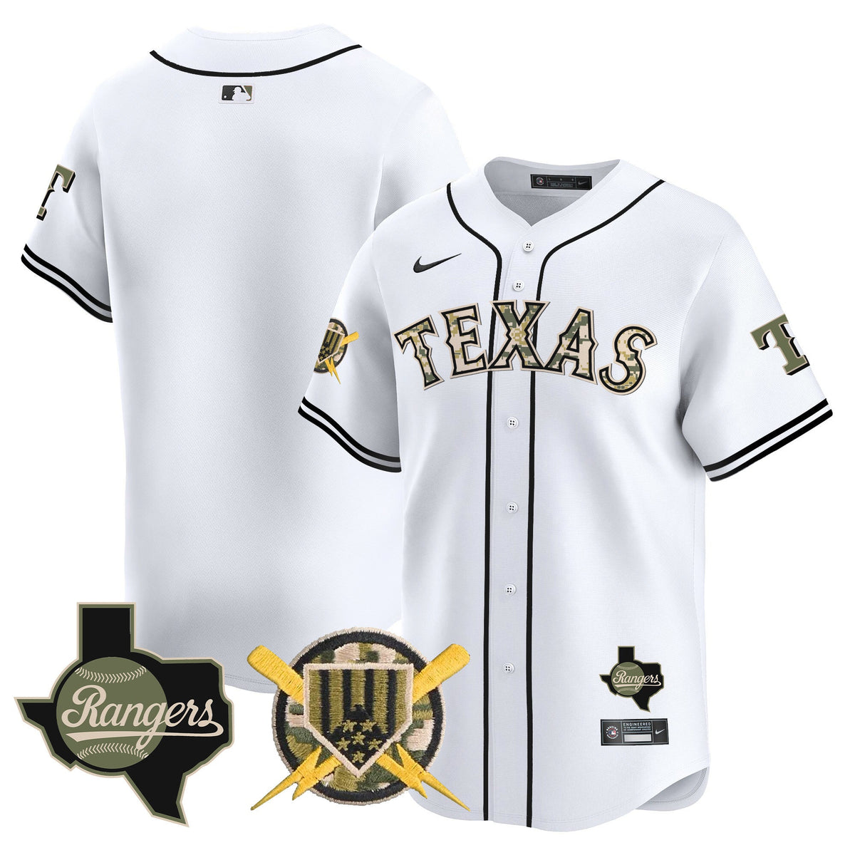 Texas Rangers Armed Forces Day Vapor Premier Limited Jersey - All Stitched