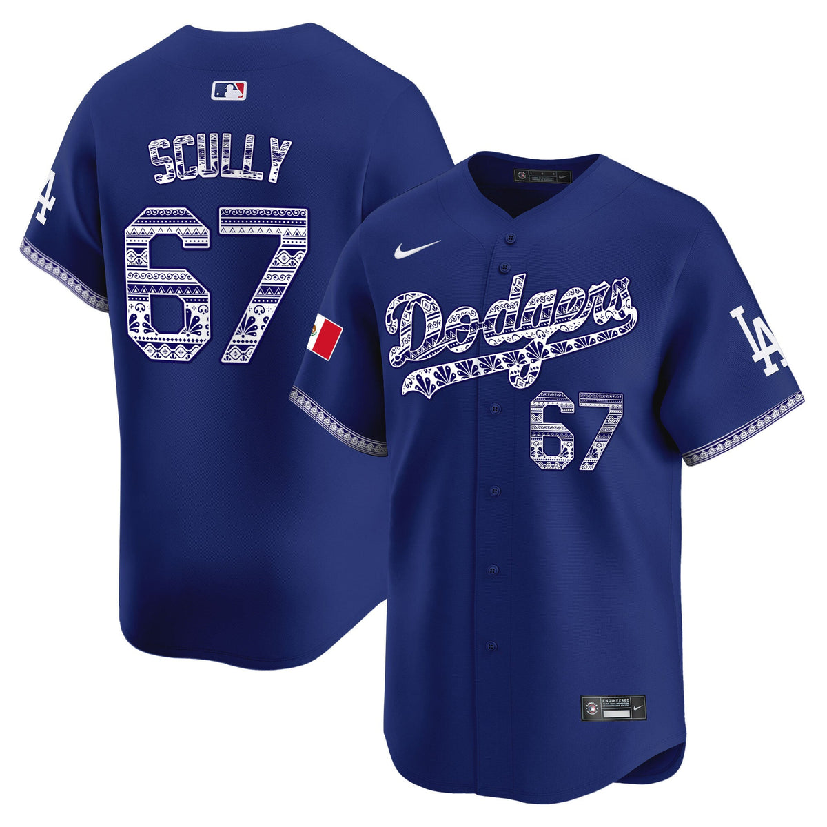 Los Angeles Dodgers Mexico Vapor Premier Limited Jersey V3 - All Stitched
