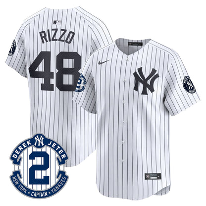 Men's Yankees Derek Jeter Patch Vapor Premier Limited Jersey - All Stitched