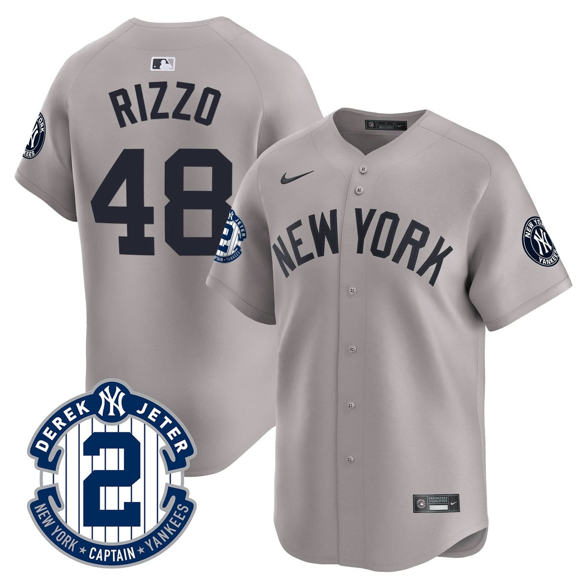 Men's Yankees Derek Jeter Patch Vapor Premier Limited Jersey - All Stitched