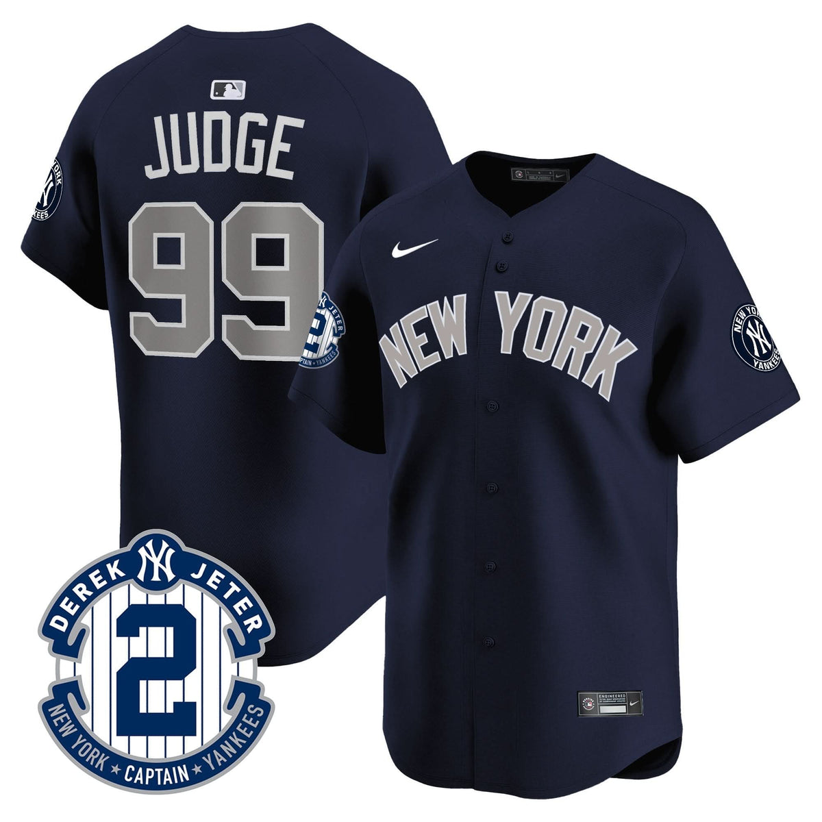 Men's Yankees Derek Jeter Patch Vapor Premier Limited Jersey - All Stitched