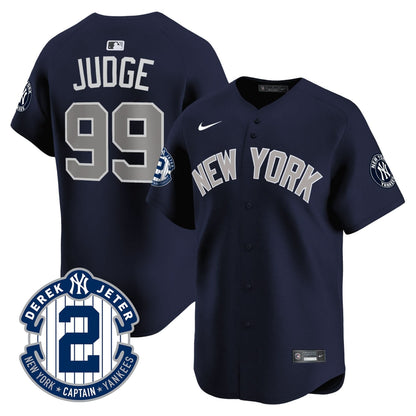 Men's Yankees Derek Jeter Patch Vapor Premier Limited Jersey - All Stitched