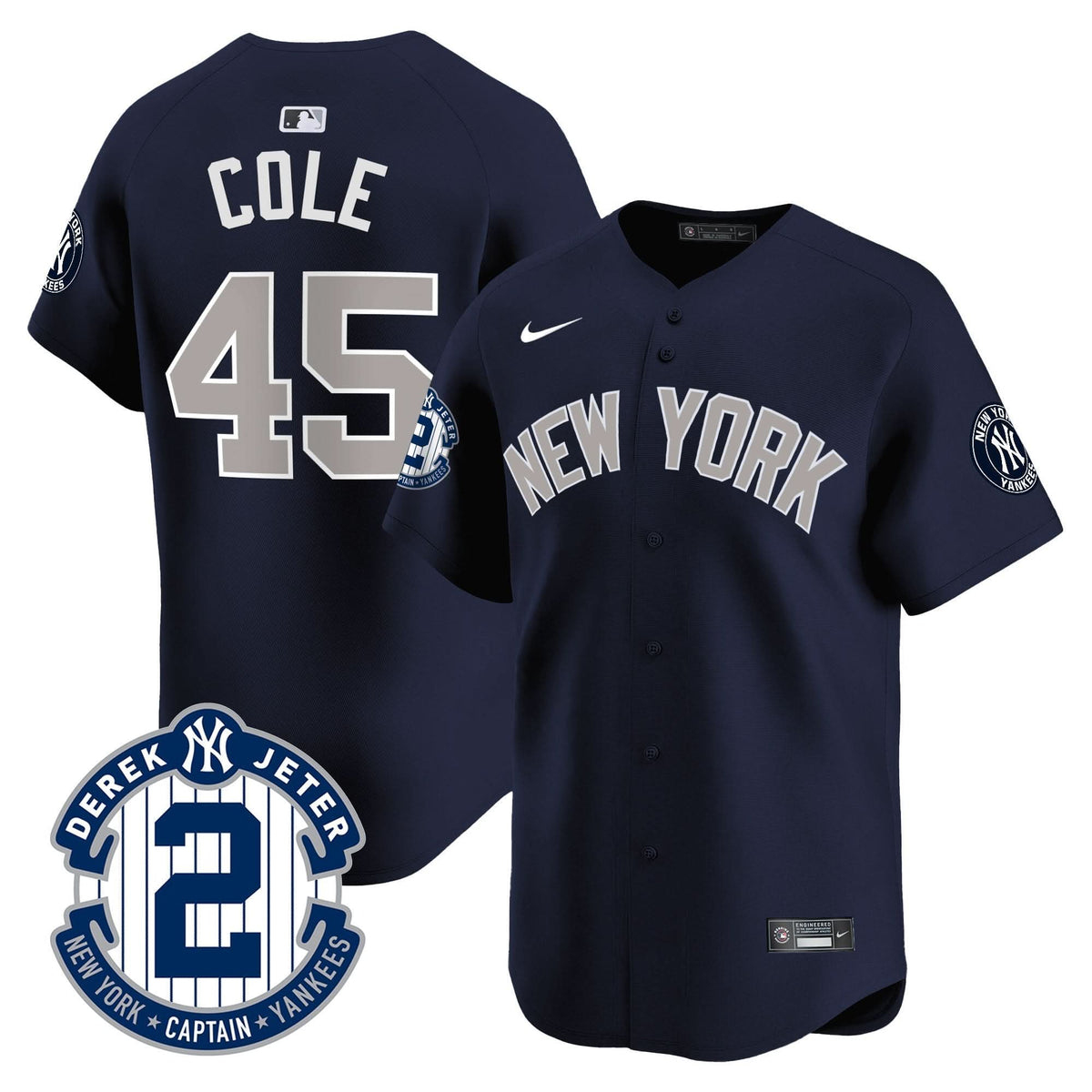 Men's Yankees Derek Jeter Patch Vapor Premier Limited Jersey - All Stitched