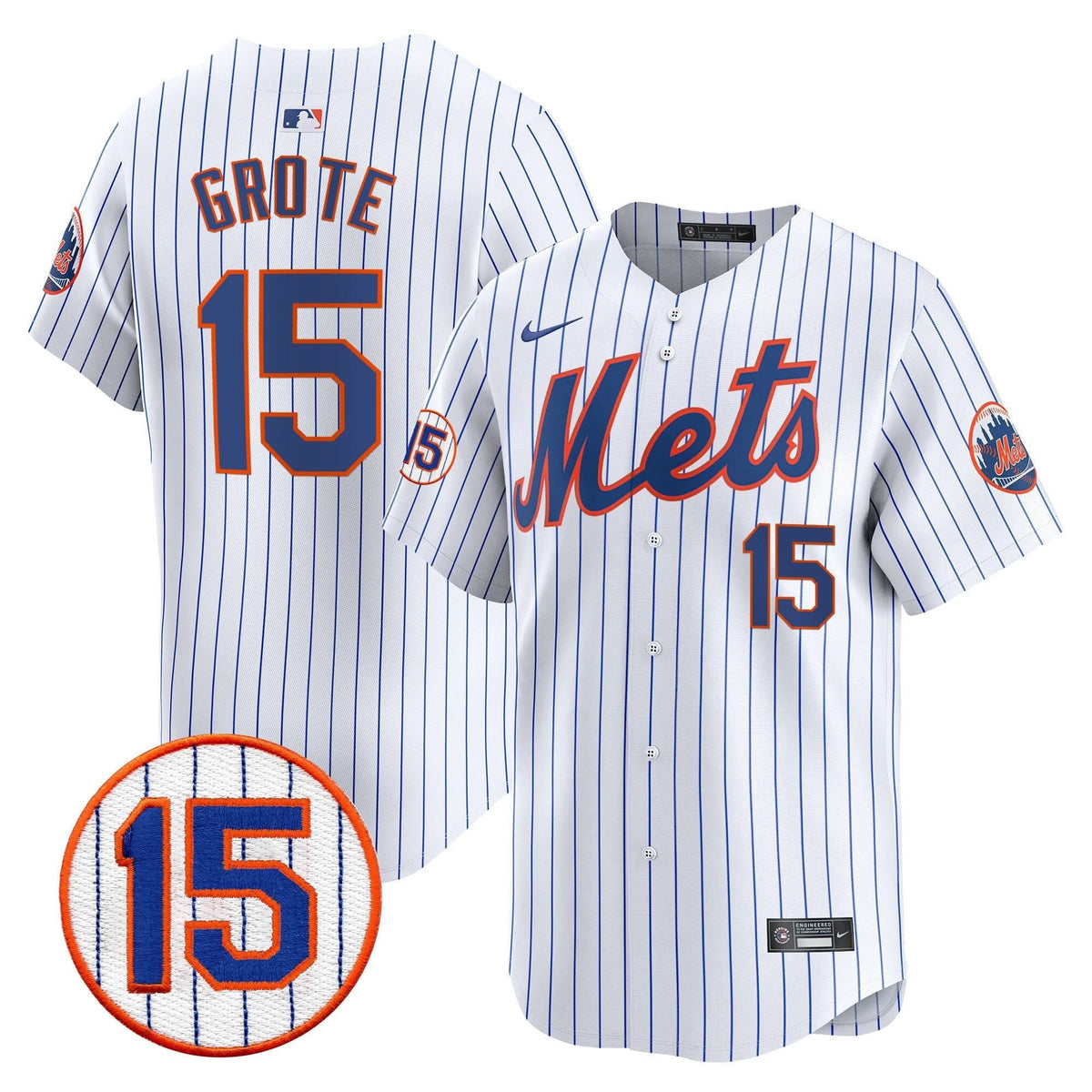 Men's New York Mets Jerry Grote Patch Vapor Premier Limited Jersey - All Stitched