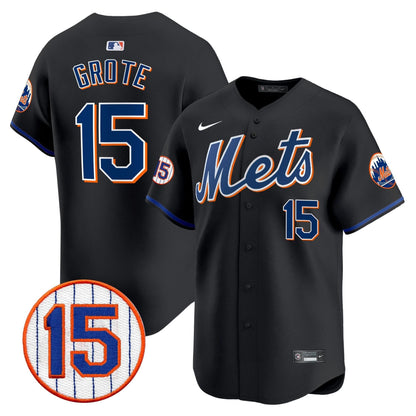 Men's New York Mets Jerry Grote Patch Vapor Premier Limited Jersey - All Stitched