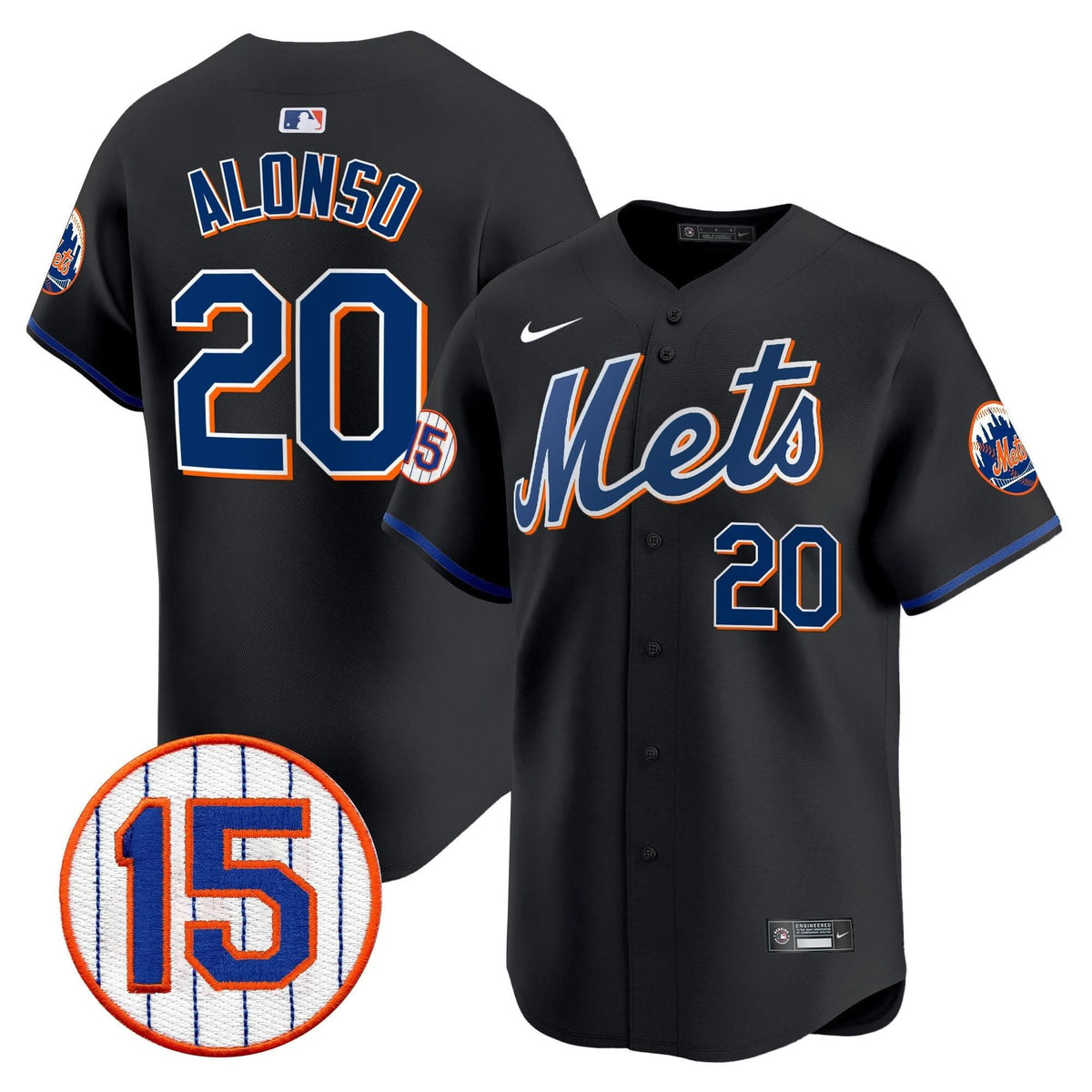 Men's New York Mets Jerry Grote Patch Vapor Premier Limited Jersey - All Stitched