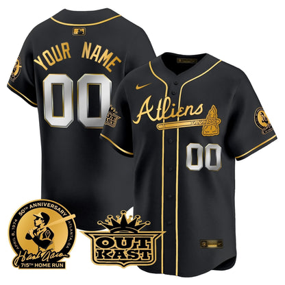 AB Atliens & Hank Aaron Patch Vapor Premier Limited Custom Jersey - Stitched