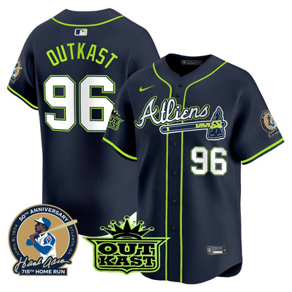 AB Atliens & Hank Aaron Patch Vapor Premier Limited Jersey - Stitched