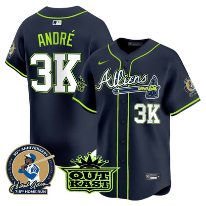 AB Atliens & Hank Aaron Patch Vapor Premier Limited Jersey - Stitched