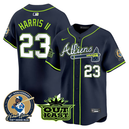 AB Atliens & Hank Aaron Patch Vapor Premier Limited Jersey - Stitched