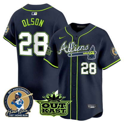 AB Atliens & Hank Aaron Patch Vapor Premier Limited Jersey - Stitched