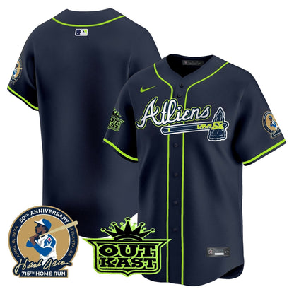 AB Atliens & Hank Aaron Patch Vapor Premier Limited Jersey - Stitched