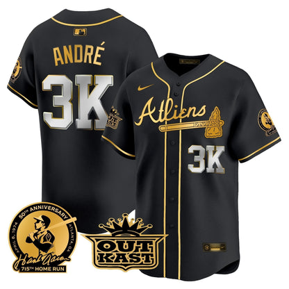 AB Atliens & Hank Aaron Patch Vapor Premier Limited Jersey - Stitched