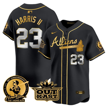 AB Atliens & Hank Aaron Patch Vapor Premier Limited Jersey - Stitched
