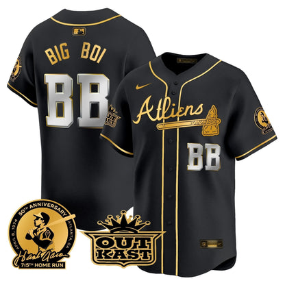 AB Atliens & Hank Aaron Patch Vapor Premier Limited Jersey - Stitched