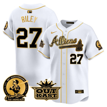 AB Atliens & Hank Aaron Patch Vapor Premier Limited Jersey - Stitched
