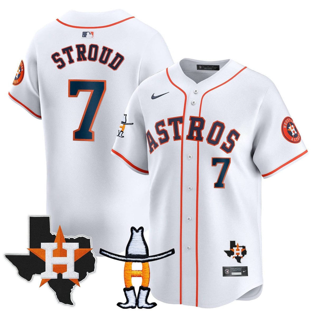 Men's Houston Astros Houston Rodeo Patch Vapor Premier Limited Jersey V2 - All Stitched