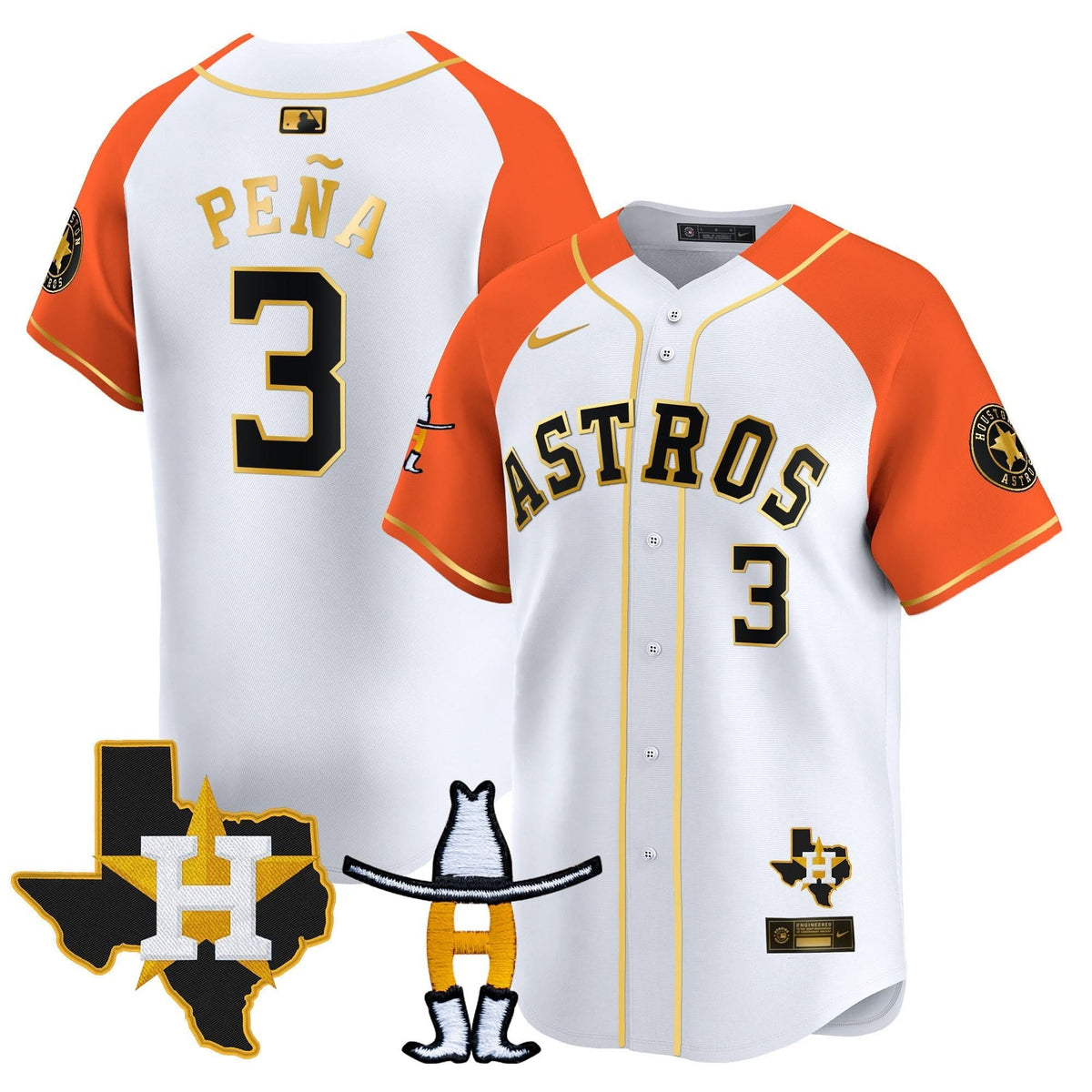 Men's Houston Astros Houston Rodeo Patch Vapor Premier Limited Jersey V2 - All Stitched