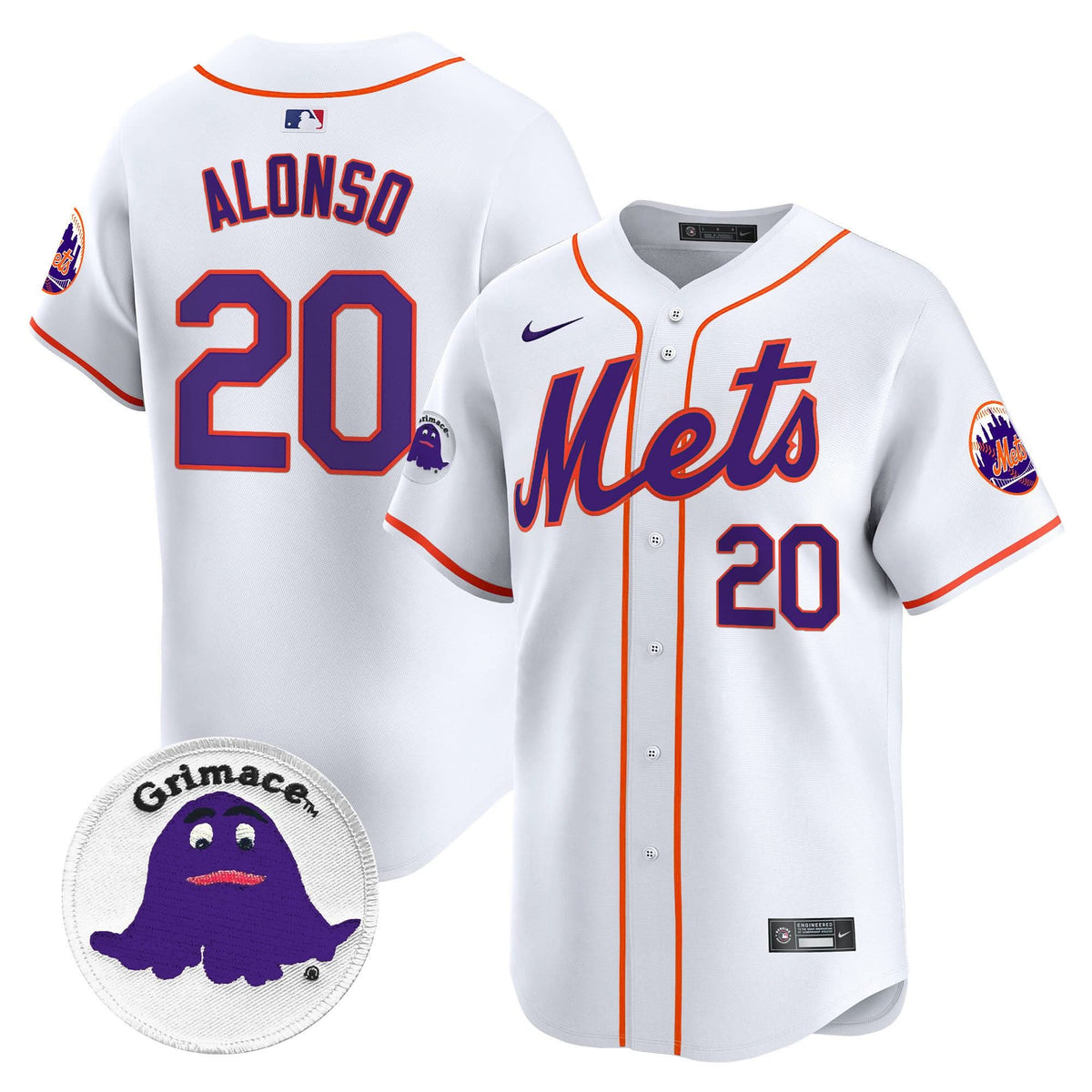 Men's Mets Grimace Vapor Premier Limited Jersey - All Stitched