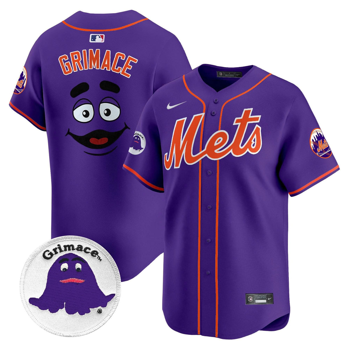 Men's Mets Grimace Vapor Premier Limited Jersey - All Stitched