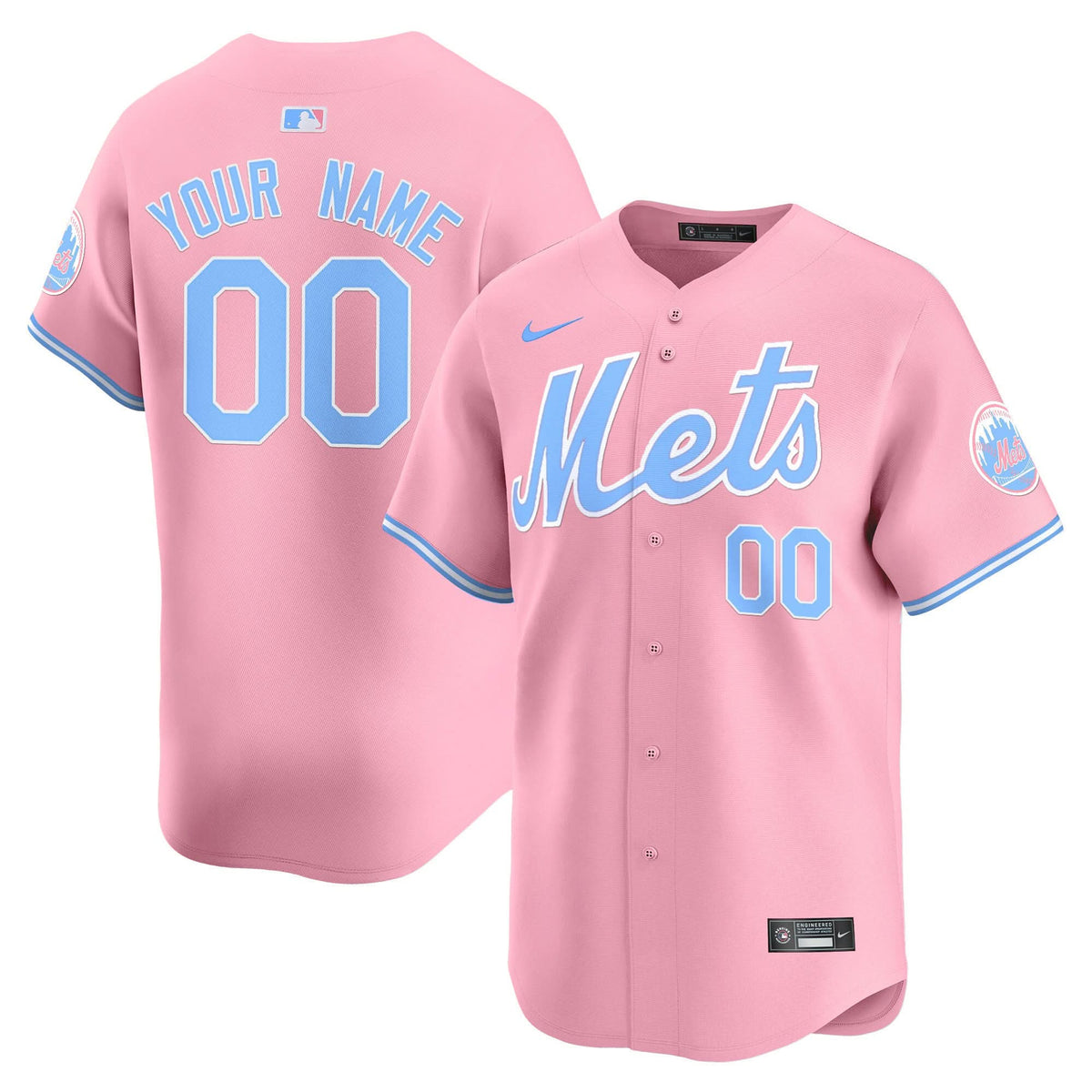 Mets Bubblegum Pink Vapor Premier Limited Custom Jersey - All Stitched