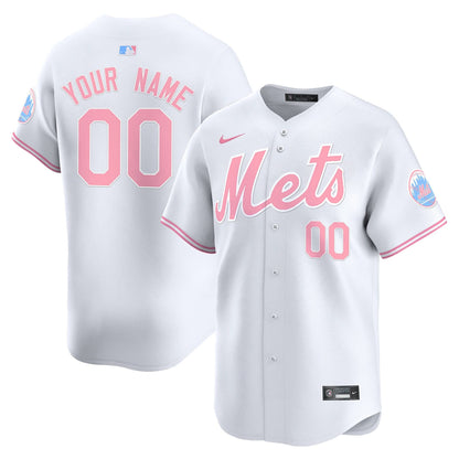 Mets Bubblegum Pink Vapor Premier Limited Custom Jersey - All Stitched