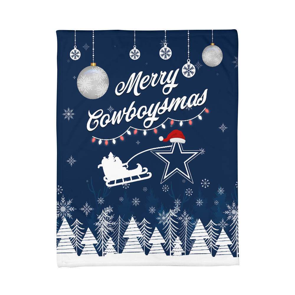 Dallas Cowboys | Premium Christmas Fleece Blanket & Throw Pillow Combo MM