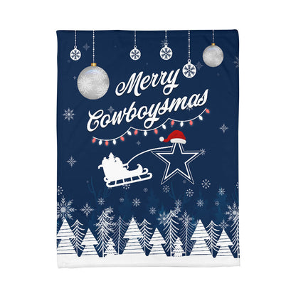 Dallas Cowboys | Premium Christmas Fleece Blanket & Throw Pillow Combo MM