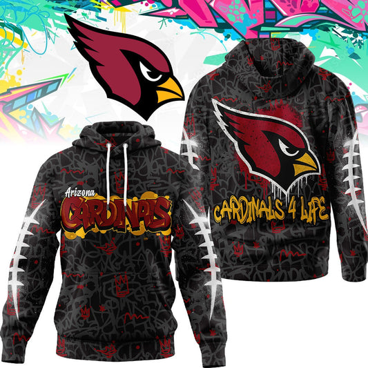 Arizona Cardinals | Premium Special Graffiti My Team 4 Life Hoodie MM