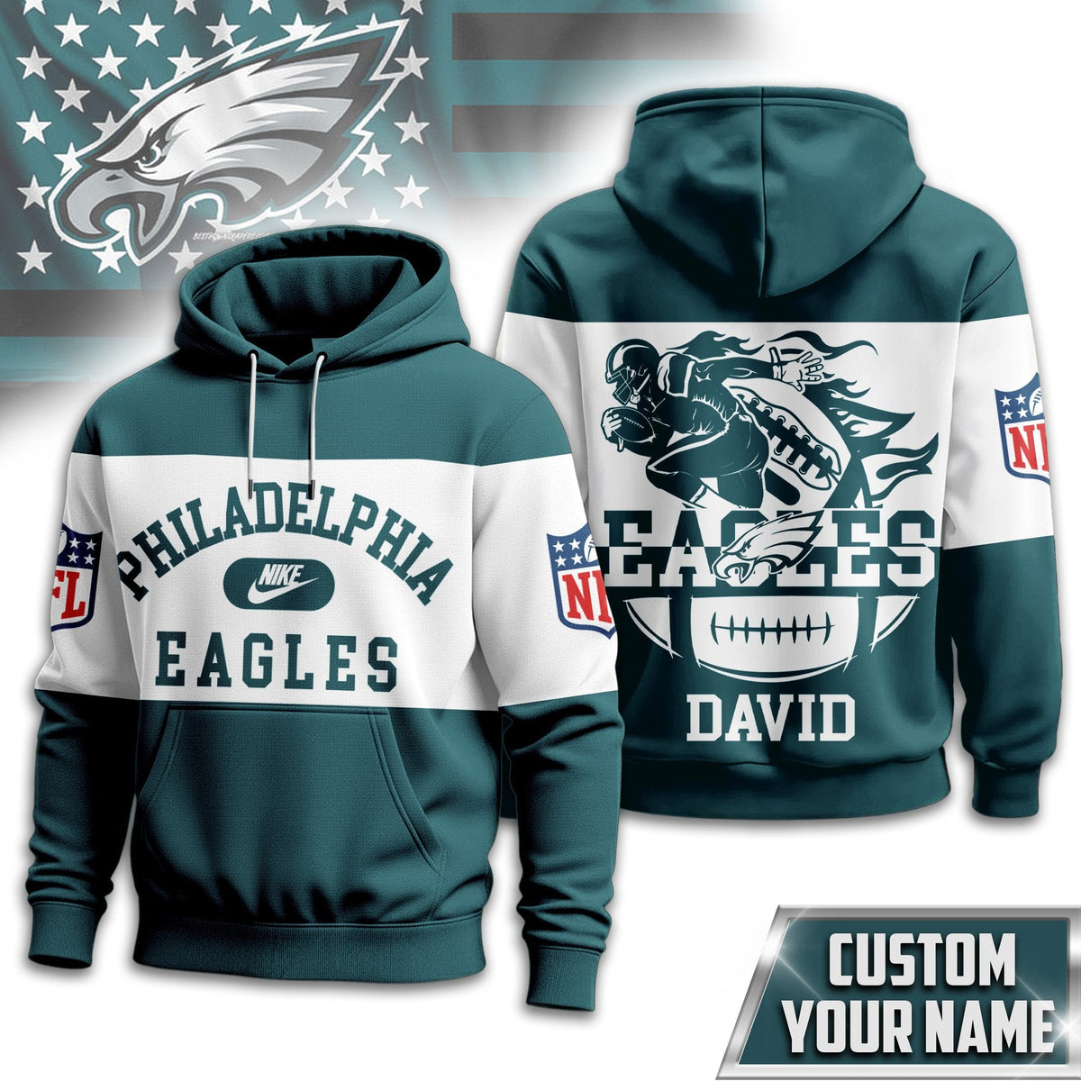 Philadelphia Eagles | Premium Touchdown Spirit Personalized Hoodie TD