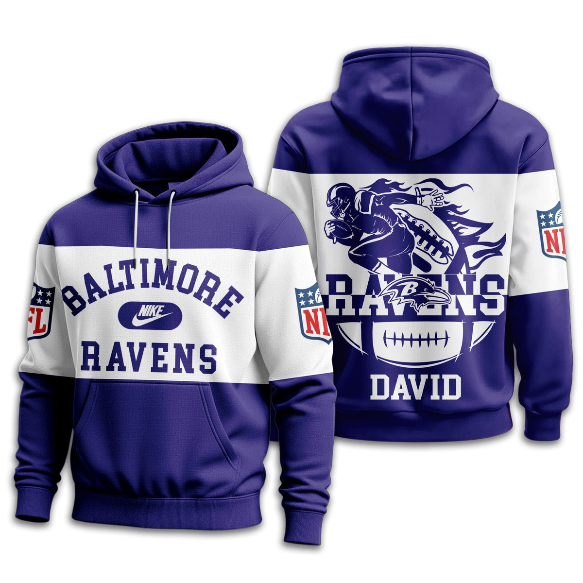 Baltimore Ravens | Premium Touchdown Spirit Personalized Hoodie TD