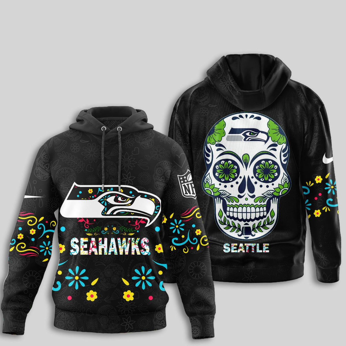 Seattle Seahawks | Premium Dia de los Muertos Limited Editions Hoodie MM