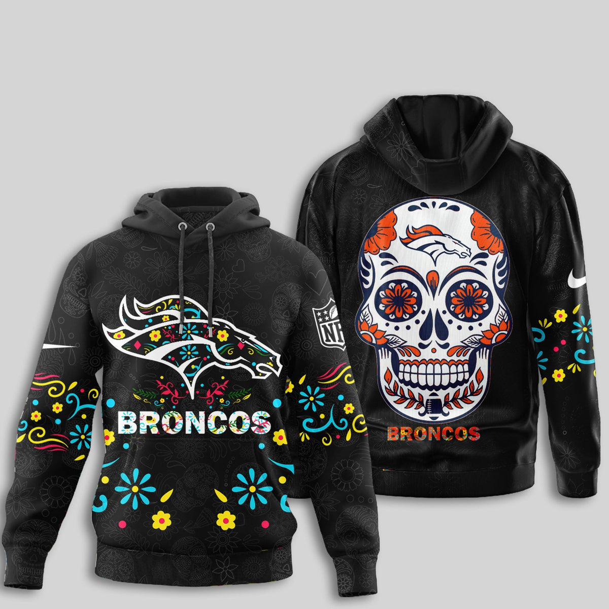 Denver Broncos | Premium Dia de los Muertos Limited Editions Hoodie MM