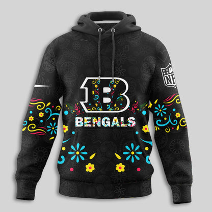 Cincinnati Bengals | Premium Dia de los Muertos Limited Editions Hoodie MM