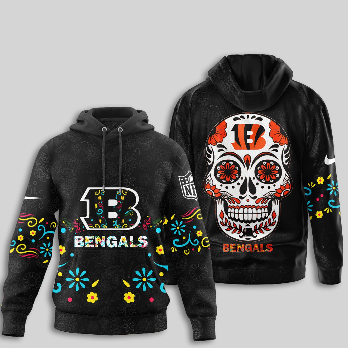 Cincinnati Bengals | Premium Dia de los Muertos Limited Editions Hoodie MM