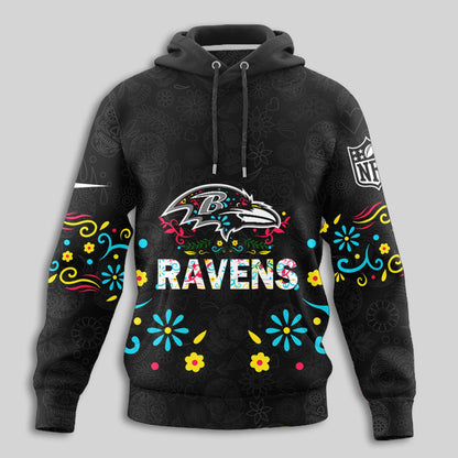 Baltimore Ravens | Premium Dia de los Muertos Limited Editions Hoodie MM