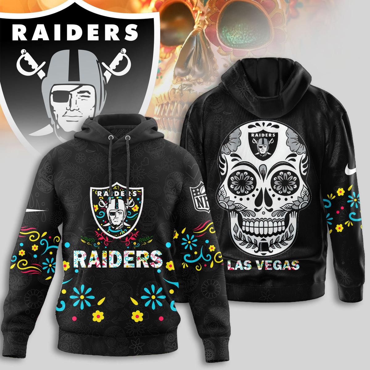 Las Vegas Raiders | Premium Dia de los Muertos Limited Editions Hoodie MM