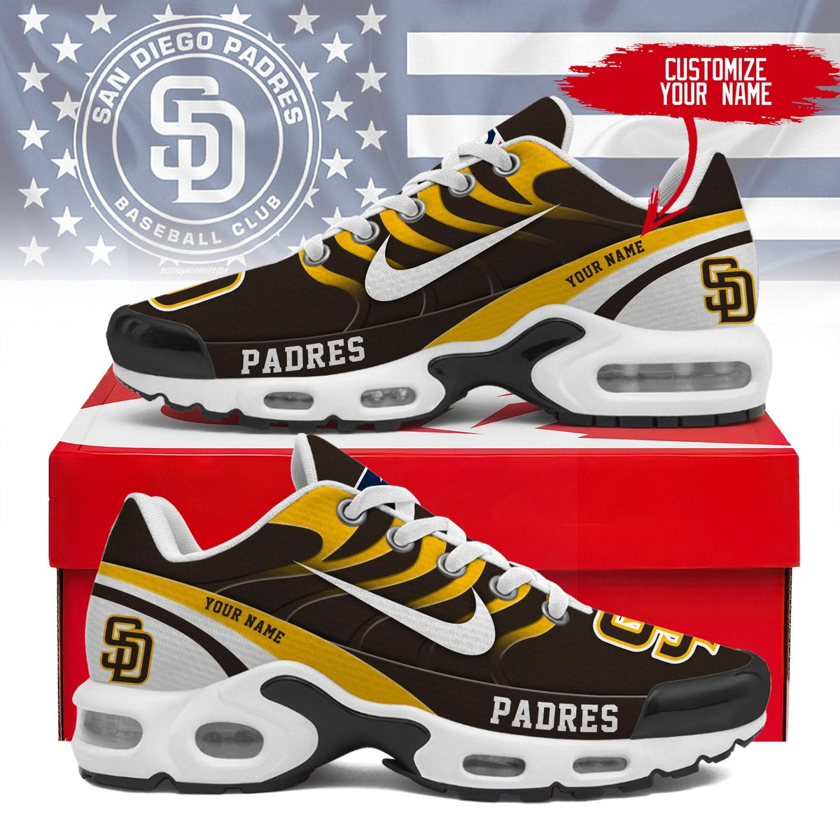 San Diego Padres | Personalized Air Max Shoes TD 300525