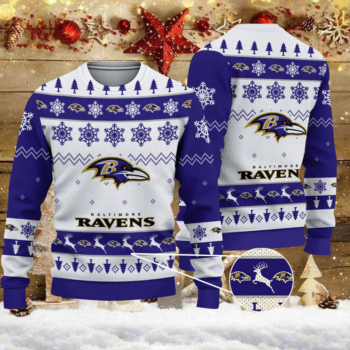 Baltimore Ravens Ugly Sweater - Christmas Gift 1003