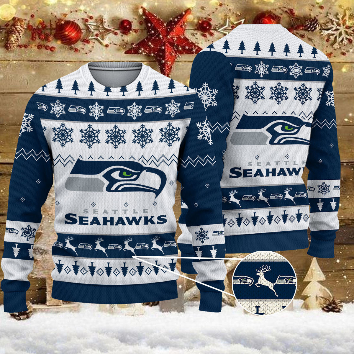 Seattle Seahawks Ugly Sweater - Christmas Gift 1029