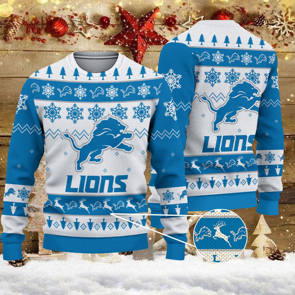 Detroit Lions Ugly Sweater - Christmas Gift 1011