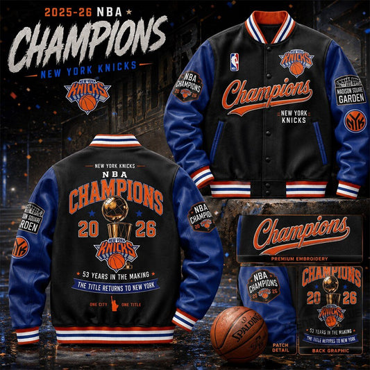 NYK 2026 Basketball  Finals Champions Limited Edition Varsity Jacket - Printed