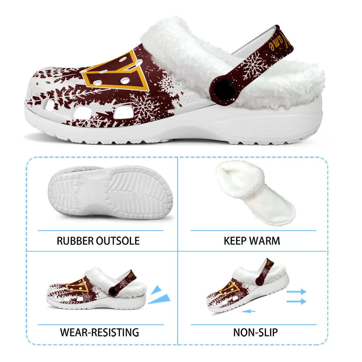 WAS Fleece-Lined Clogs - Comfortable in Winter