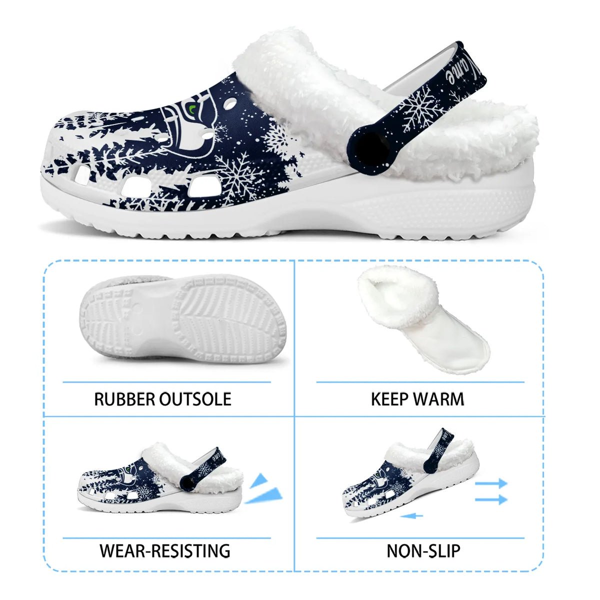 SEA Fleece-Lined Clogs - Comfortable in Winter