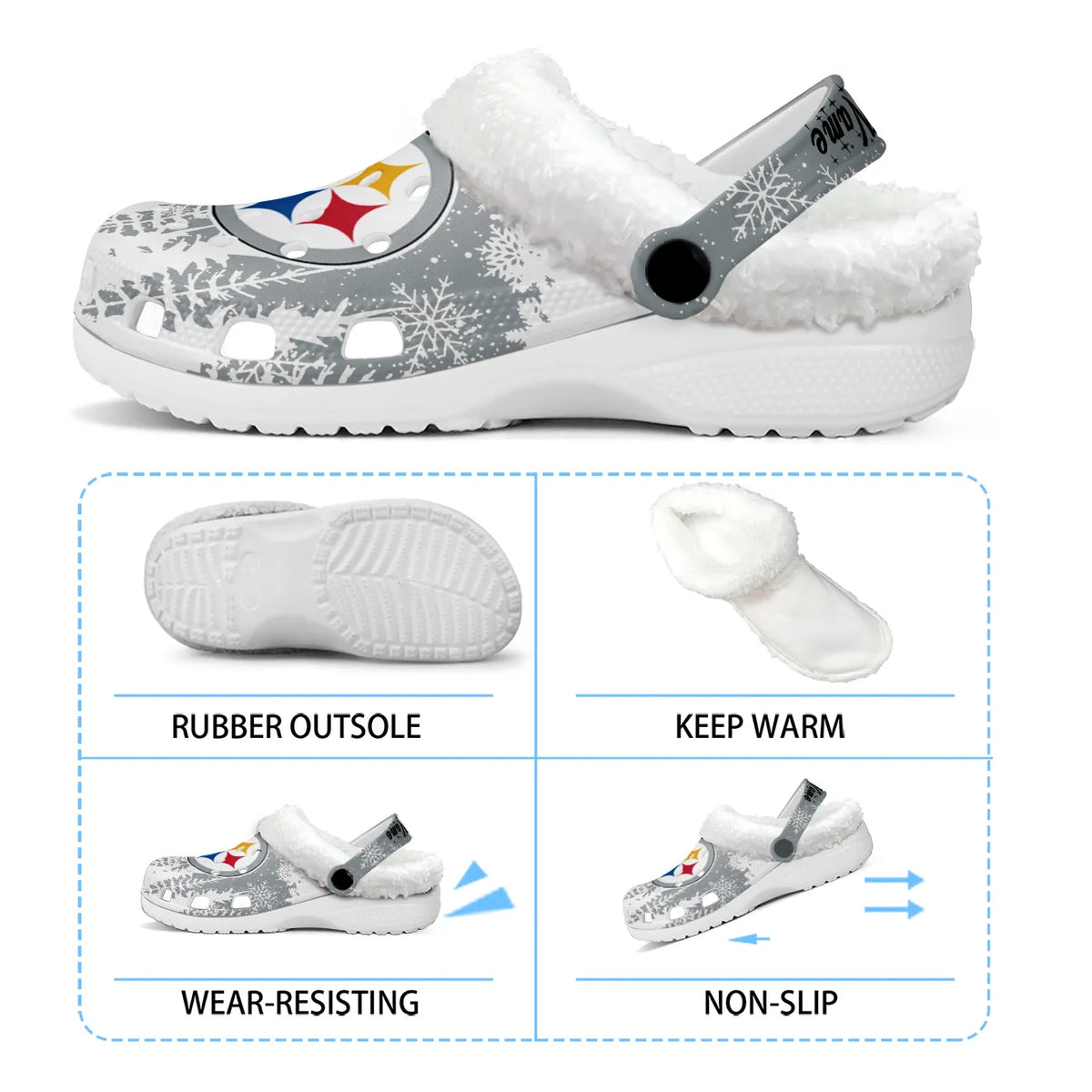 PIT Fleece-Lined Clogs - Comfortable in Winter